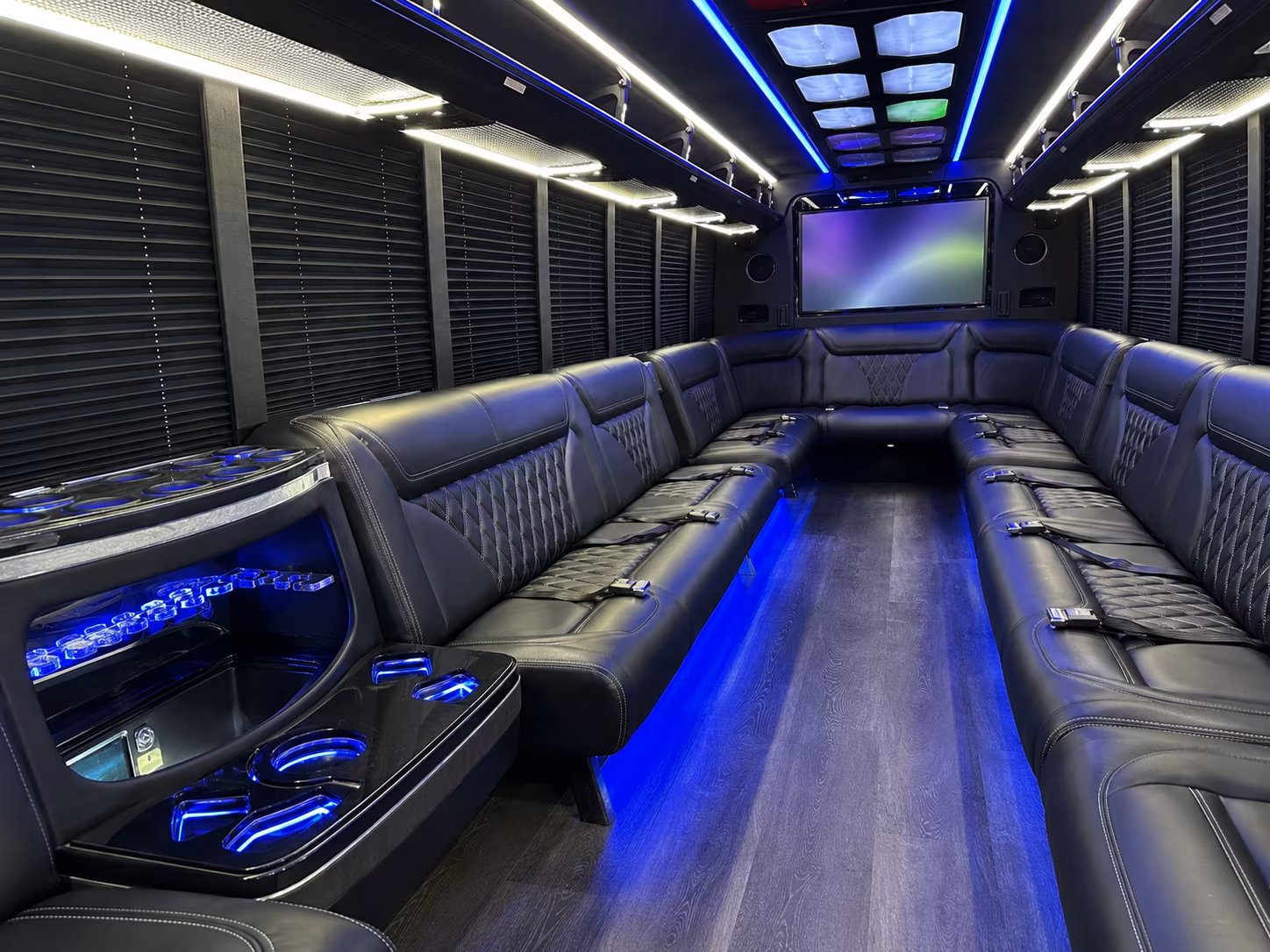 west bloomfield 20 passenger party bus inside