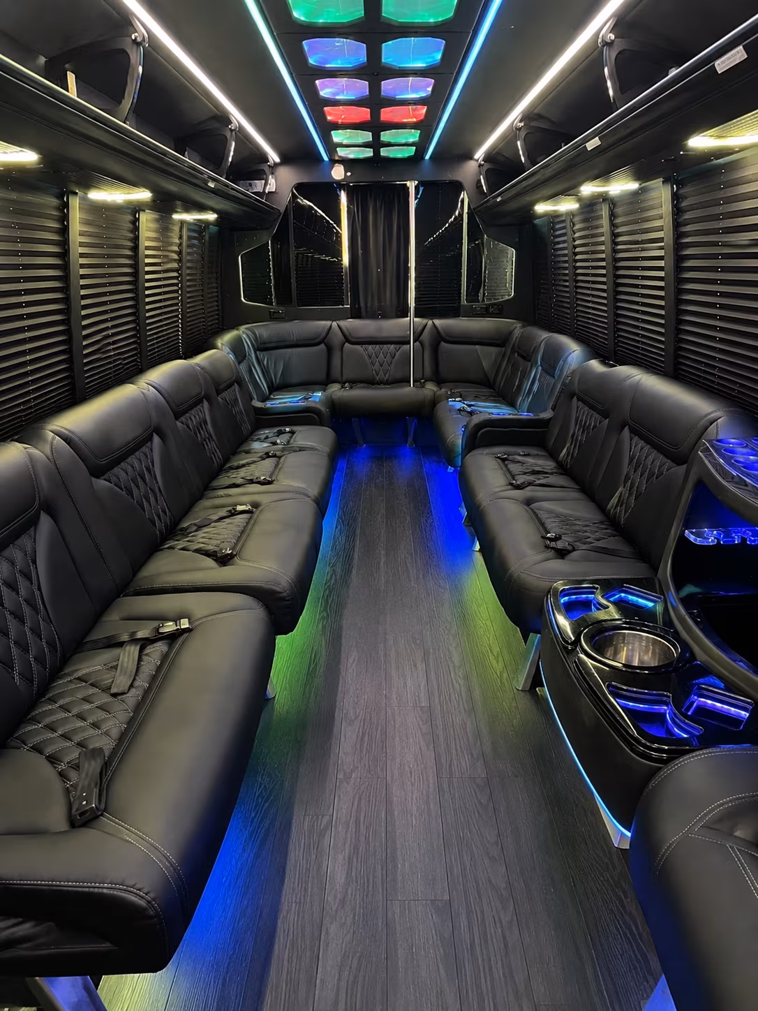 west bloomfield 20 passenger party bus interior