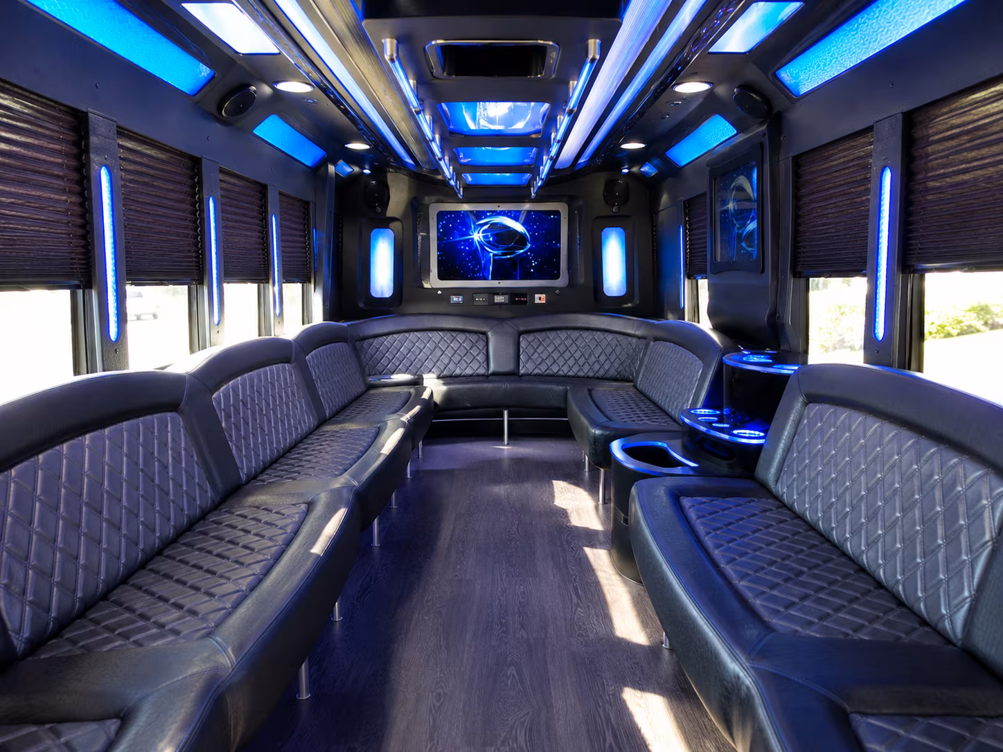 west bloomfield 28 passenger party bus inside