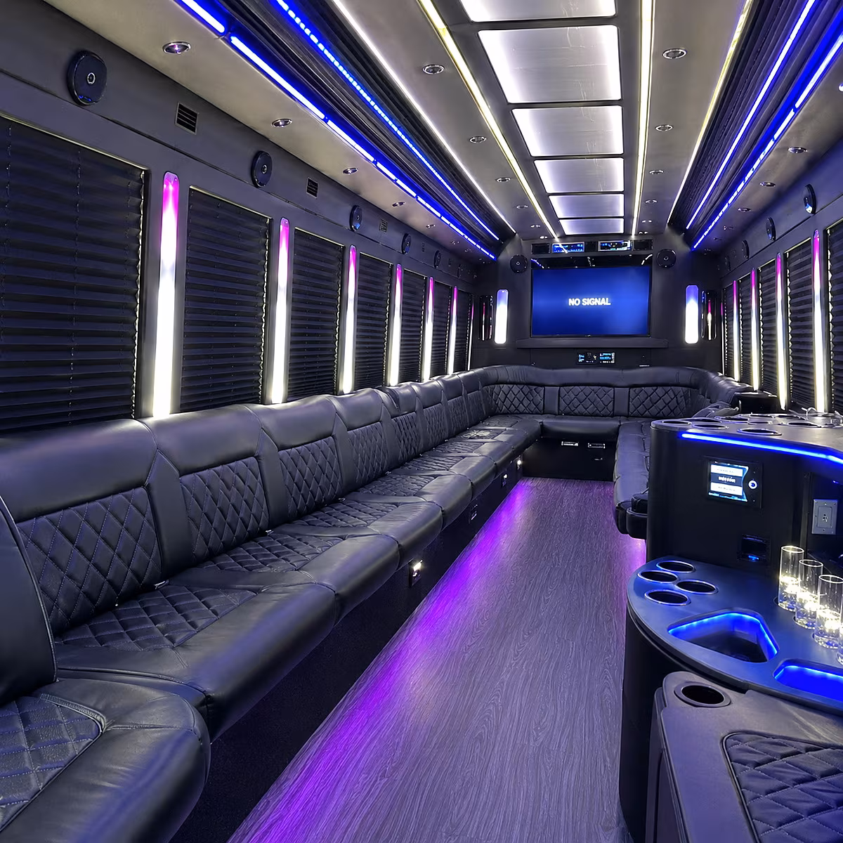 west bloomfield 30 passenger party bus inside