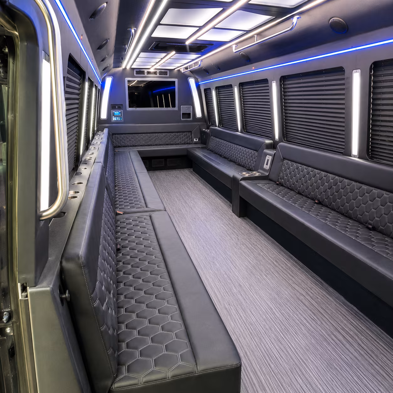 west bloomfield 40 passenger party bus interior