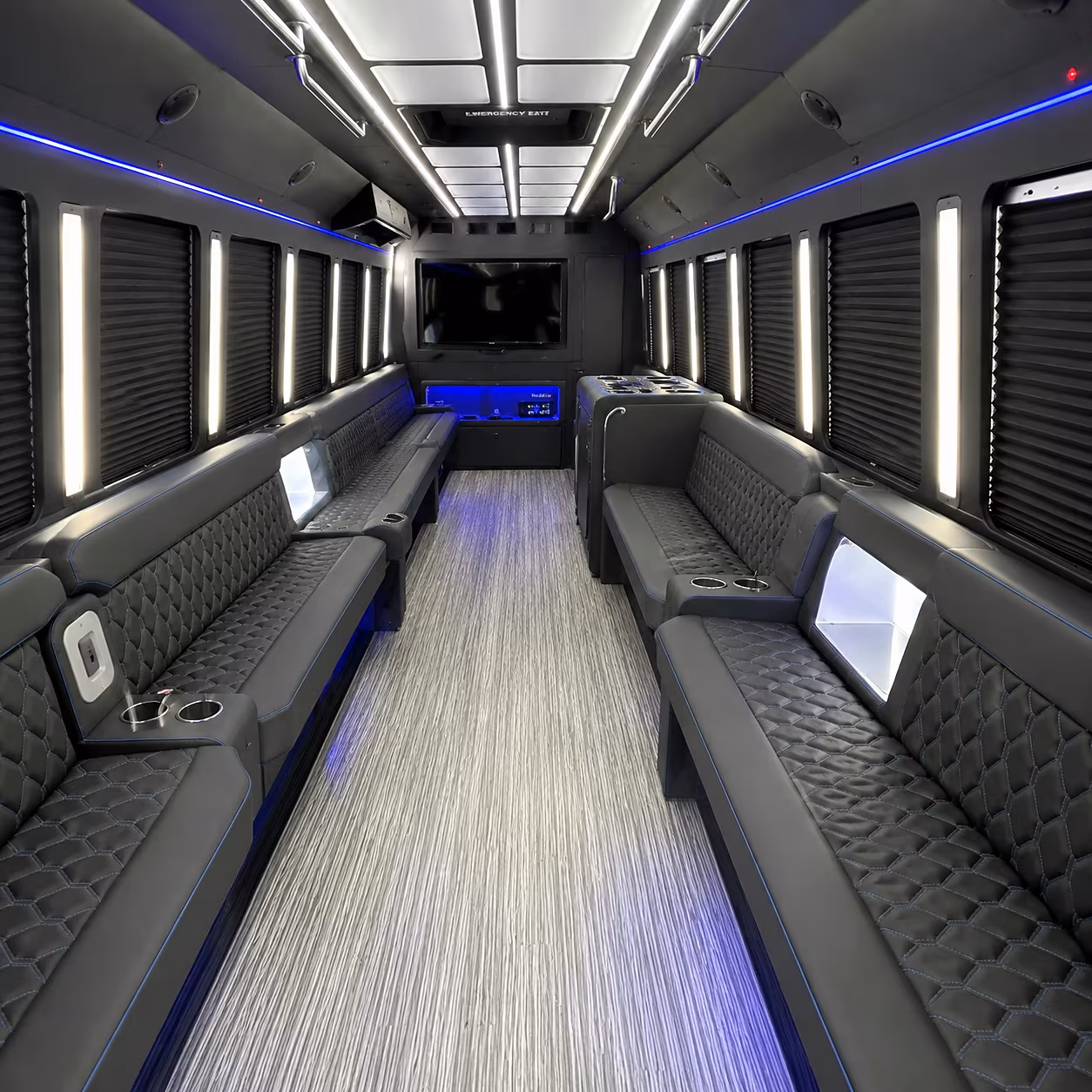 west bloomfield party bus rental interior